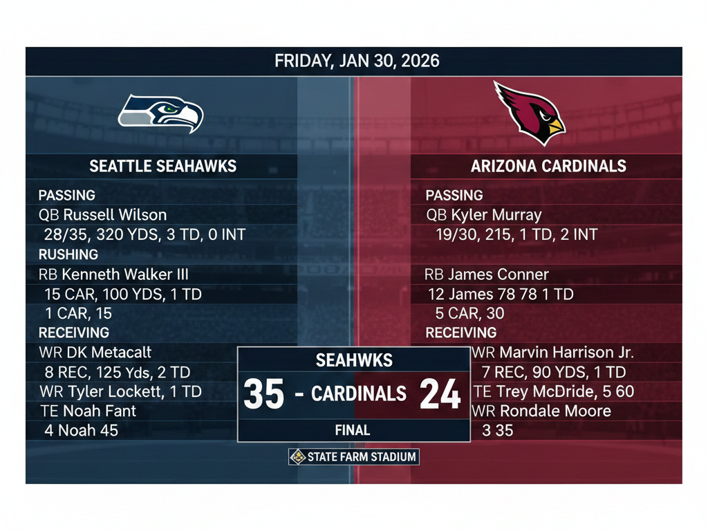 seahawks vs arizona cardinals match player stats